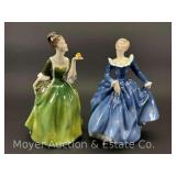 (2) Royal Doulton Figurines, 7.5"-8"h