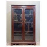Antique Double Door Bookcase, Glass Doors, 30" x 48" x 11"