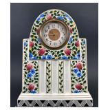 Vintage Ceramic Clock, Marked 385 on Back, 10.5"h x 8"w