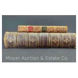 "History of the United States" by Hinton, 1867, and "The Rambler" Vol. 2 by Samuel Johnson, 1792