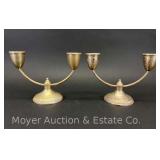Pair of Sterling Silver Weighted Candlesticks, Ouchin Creation, 5.25"h