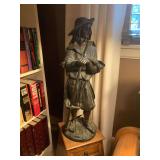 Emile Blavier (1821-1887) Bronze Sculpture of Man Holding Scythe, dated 1857, 24"h