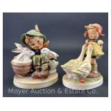 (2) Hummel Figurines: "Goose Girl" 47/3/0 and "Rabbit Father" 58/0, 3.5"-4"h