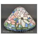 Floral Stained Glass Lampshade, 9"h x 16"w