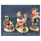 (3) Hummel Figurines: "Singing Lessons" 63, "In Tune" 414, and "The Lost Sheep" 68/2/0, 3"-4.5"h