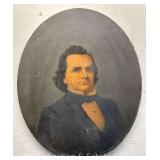 Early Canvas Chromolithograph of Senator Steven Douglas, Unframed, 17"x14"