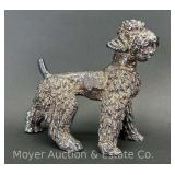 Sterling Dog Figurine, 6"h x 6.5"w