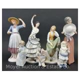 Group of Goebel and Lladros Figurines, 3.5"-10.5"h