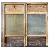 (2) Antique Glass National Washboards