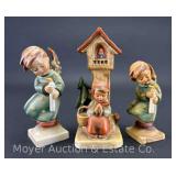 (3) Hummel Figurines: (2) "Heavenly Angel" 21/0 and "Worship" 84/0, 4"-5.5"h