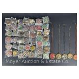 (50) Asst. Hand Made Medallions, Made in India, 2.25"w
