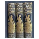 (3) Volume Set of Our Country, Illustrated, by Benson J. Lossing