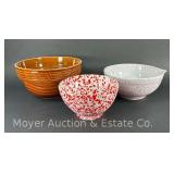 (3) Ceramic Mixing Bowls, Newer, 8"-12"w