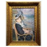 Framed "By the Seashore" by Auguste Renoir Poster, Nice Original Frame, 29"x23"