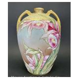 Hand-painted Nippon Vase, 9"h