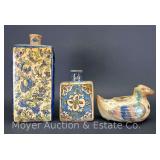 (3) Painted Pottery Vases, 4.5"-10.5"h