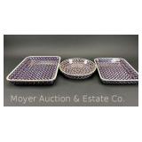 (3) Polish Pottery Serving Dishes, 9"-13"w