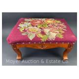 Needlepoint Foot Stool, 16"x12"x9"