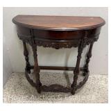 Antique Mahogany Half Round Table, 33"w