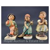 (3) Hummel Figurines: "For Father" 257, "Little Sweeper" 171, and "Merry Wanderer" 11/0, 4.5"-5.25"h