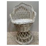 Vintage Wicker Vanity Chair, 20"w