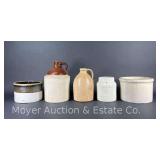 Group of Stoneware Crocks and Jugs, See Pictures for Condition, 5"-11"h