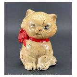 Cast Iron Cat Coin Bank, 5"h