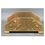 Silver Crest Decorated Bronze Letter Holder, 6"w x 3.5"h