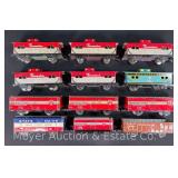 (12) Asst. Marx Tin Plate Freight Cars
