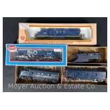 (5) HO Scale Baltimore & Ohio Locomotives, B Unit, and Snowplow, with Boxes