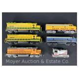 (3) HO Scale Diesel Locomotives with (2) Non-powered Units and Switcher