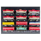 (12) Asst. Marx Tin Plate Freight Cars
