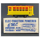 Elec-traction Powered G.M.C. Street Car, with Original Box