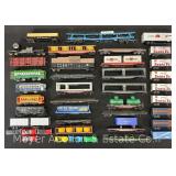(24) HO Scale Freight Cars and Trolleys