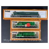 (3) Tyco Locomotives, Repainted by Seller, with Boxes