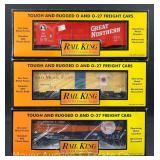 (3) Rail King Freight Cars, with Original Boxes