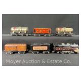 Marx Canadian Pacific Steam Locomotive and Tender with 3 Freight Cars