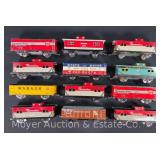 (12) Asst. Marx Tin Plate Freight Cars