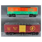 (2) Lionel Box Cars: Elgin, Joliet, Eastern, No. 9422, and Wanamaker Railway Lines, No. 9466