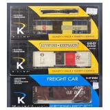 (3) K-Line Freight Cars, with Boxes