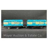 (2) Marx Tin Plate New York Central U.S. Mail Cars, No. 5011 and 5017