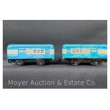 (2) Marx Tin Plate New York Central U.S. Mail Cars, No. 5021 and 5022