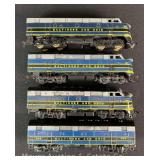 Varney HO Scale Baltimore & Ohio Locomotive with (2) Non-powered Units and B Unit