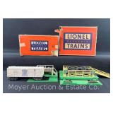 Lionel No. 3462 Operating Milk Car and No. 3656 Operating  Cattle Car *Platform Only*, Both with Original Boxes