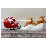 Santa with Sleigh and Reindeer Blow Mold, Union Products, No Cord, 32" Long, 11"h