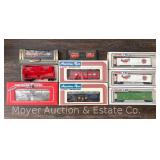 (9) HO Scale Lionel and American Flyer Freight Cars, (8) with Boxes