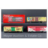 (4) Christmas Boxcars, K-Line and MTH