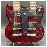 KTone Double Neck Electric Guitar, For Parts or Repair