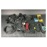 Group of Asst. Instrument Cables, Extension Cords, Etc.