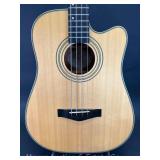 Fender BG29 Acoustic/Electric 4-String Bass Guitar, Appears Like New, with Leather Like Soft Case